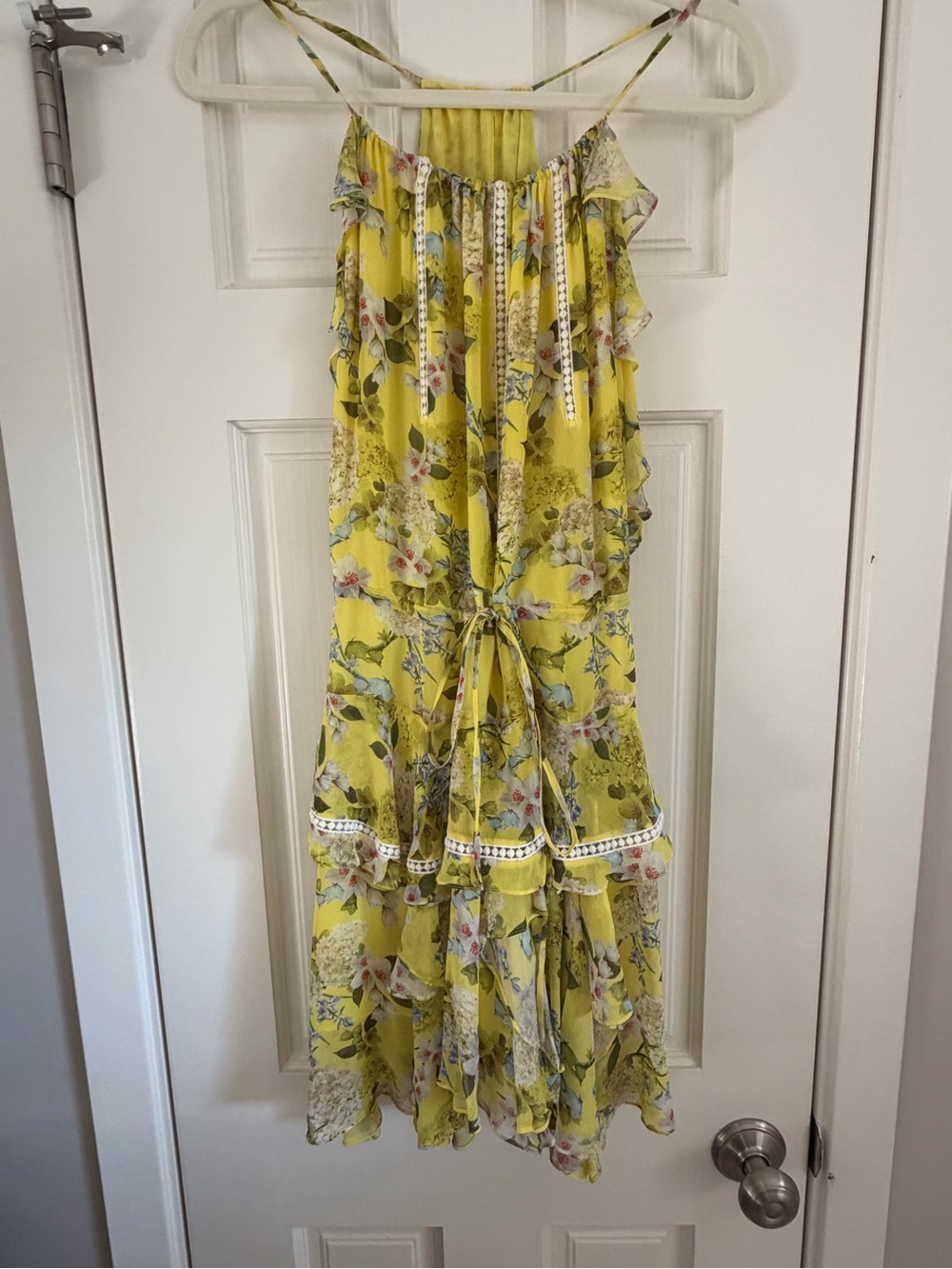 Marissa Webb Yellow Floral Ruffled Mini Dress - Picture 5 of 6